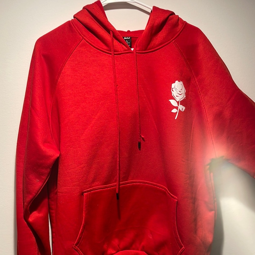 ROMWE Guys Kangaroo Pocket Floral Print Hoodie